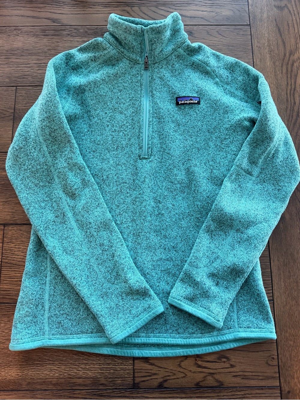 Patagonia Womens Better Sweater 1/4 Zip Fleece Pullover Small Beryl Green size s